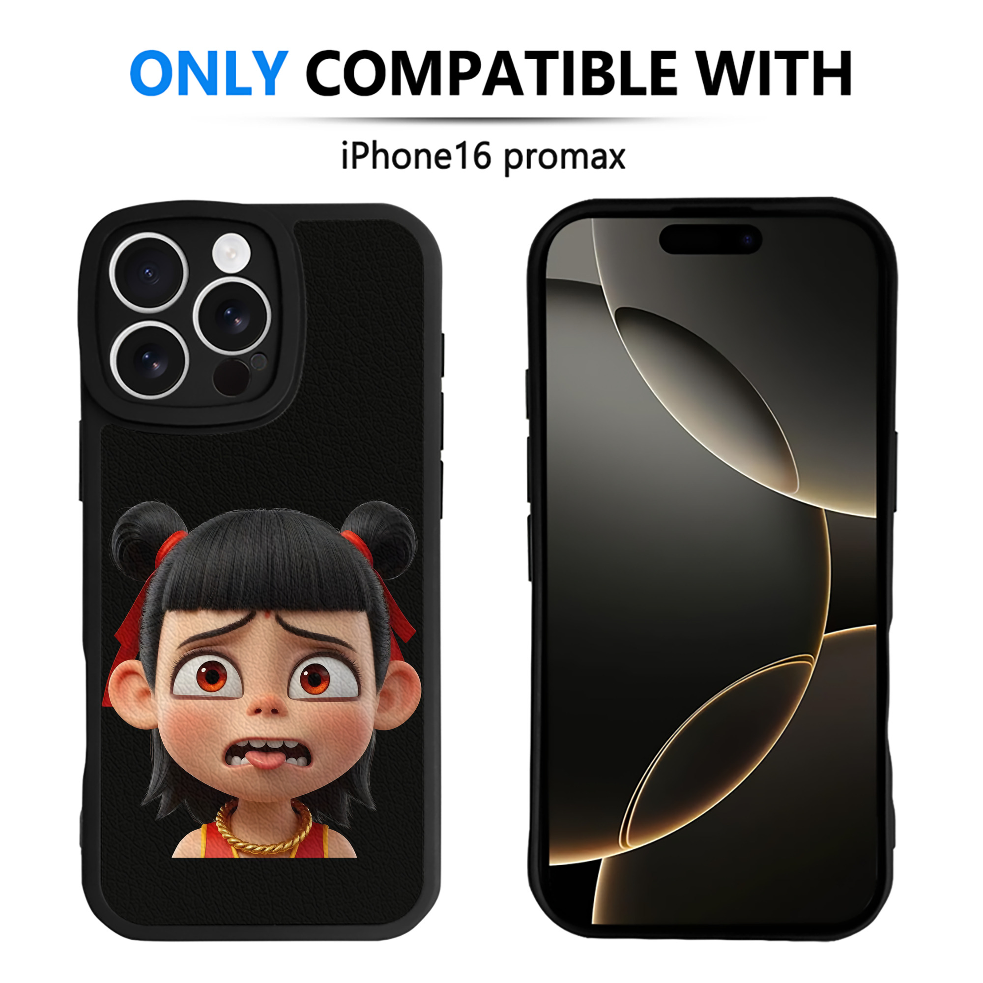 （画像用） Ne Zha 2 ナタ 魔童の大暴れ 【iPhone 16シリーズ対応】シリコンスマホケース（レザー調） 材質：シリコン